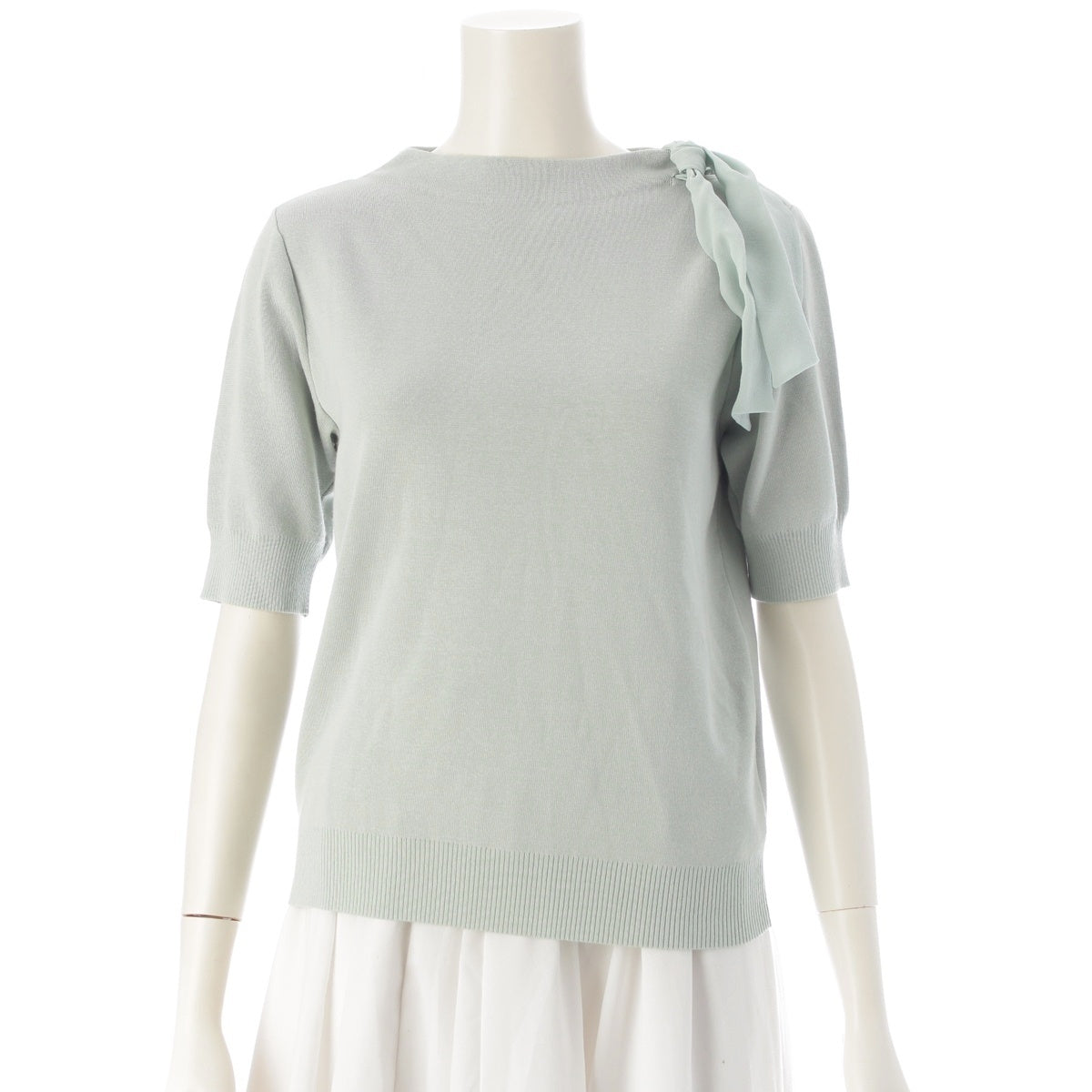 FOXEY cotton CHARLOTTE Ribbon knit tops 42708 Mint green 40