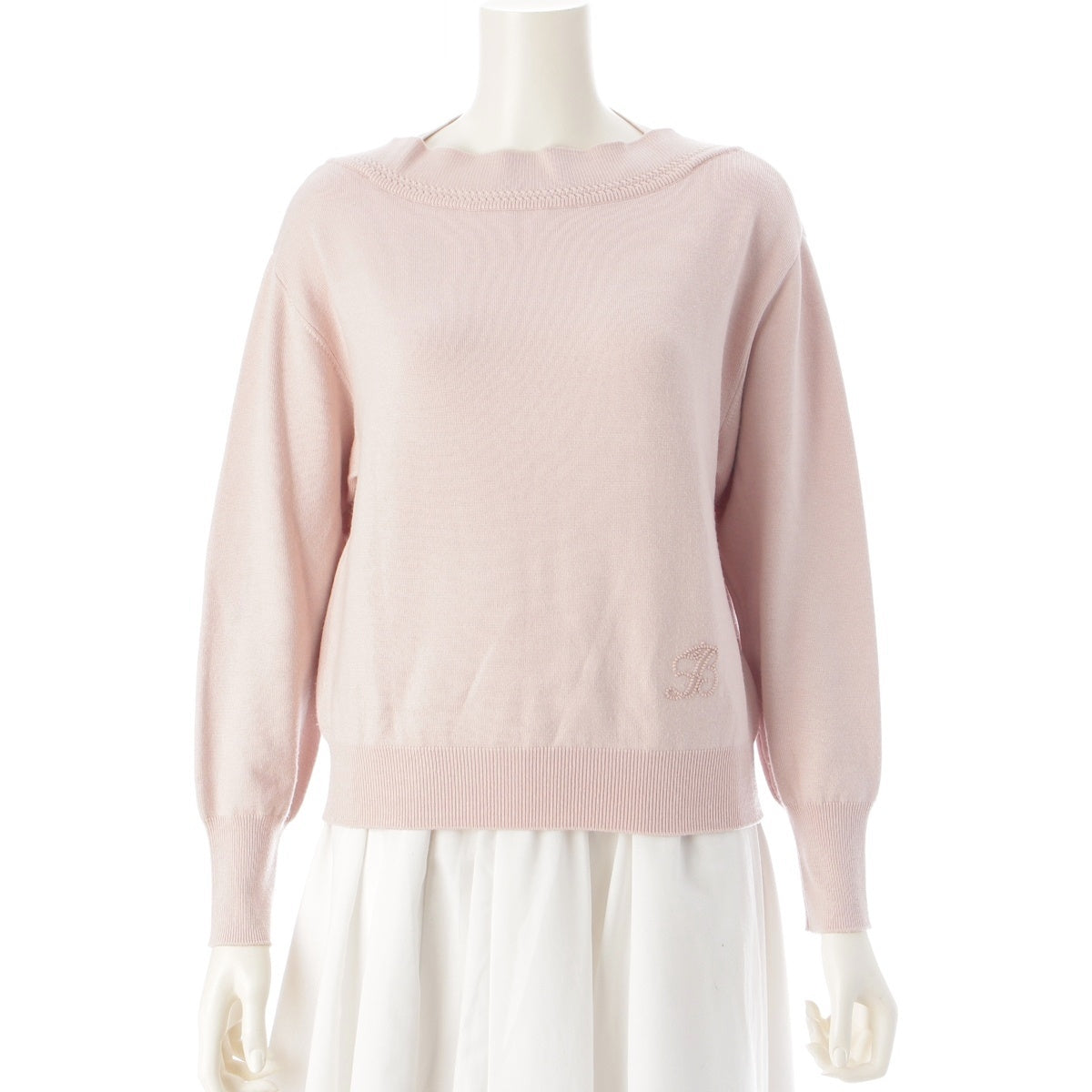 FOXEY Wool silk Knit Top Lunetta logo embroidery knit tops 42614 pink 38