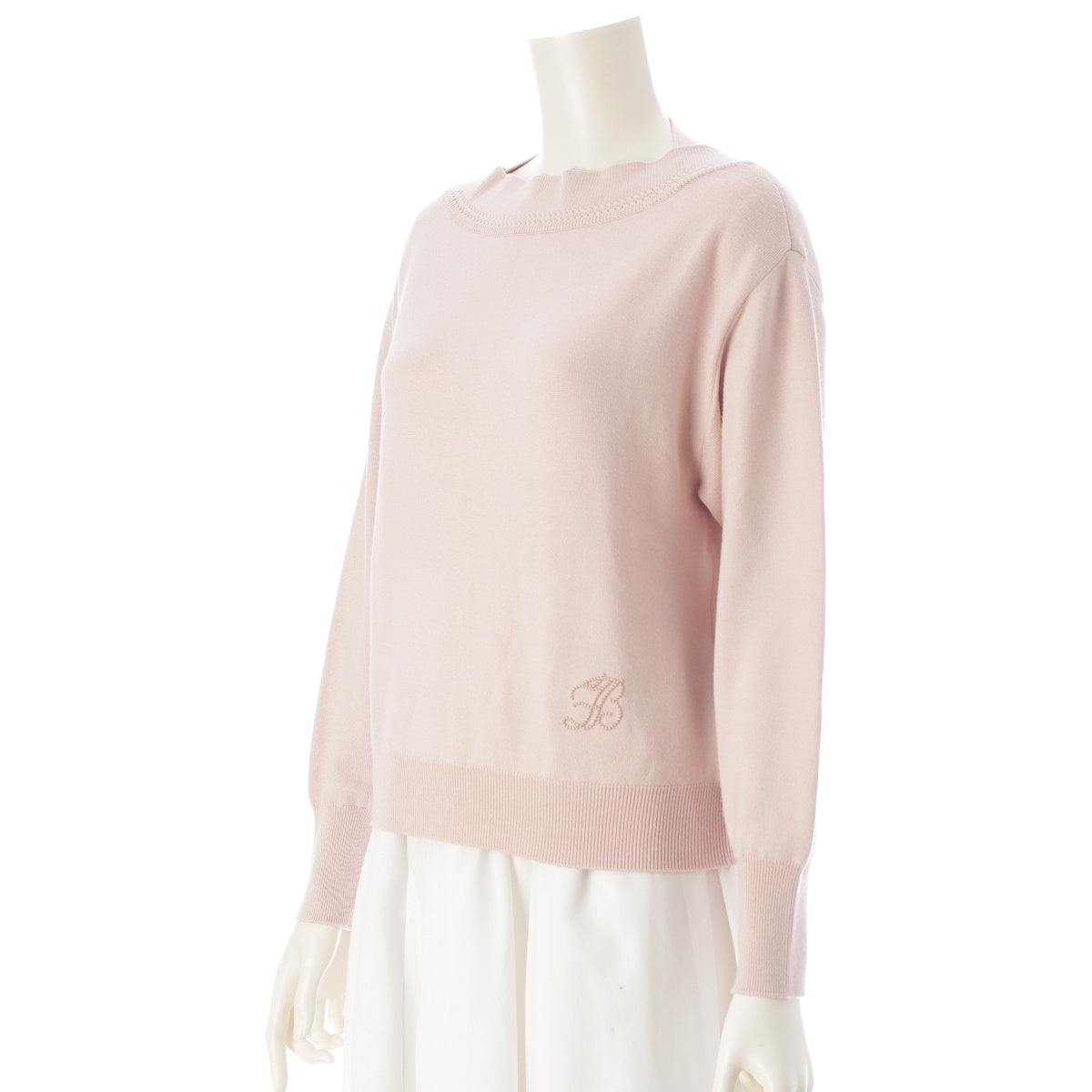 FOXEY Wool silk Knit Top Lunetta logo embroidery knit tops 42614 pink 38