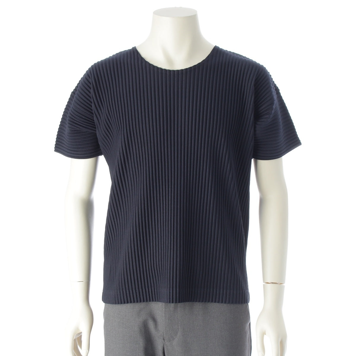 HOMME PLISSE ISSEY MIYAKE Pleated T-shirt, short sleeves Cut HP55JK420 Navy 2