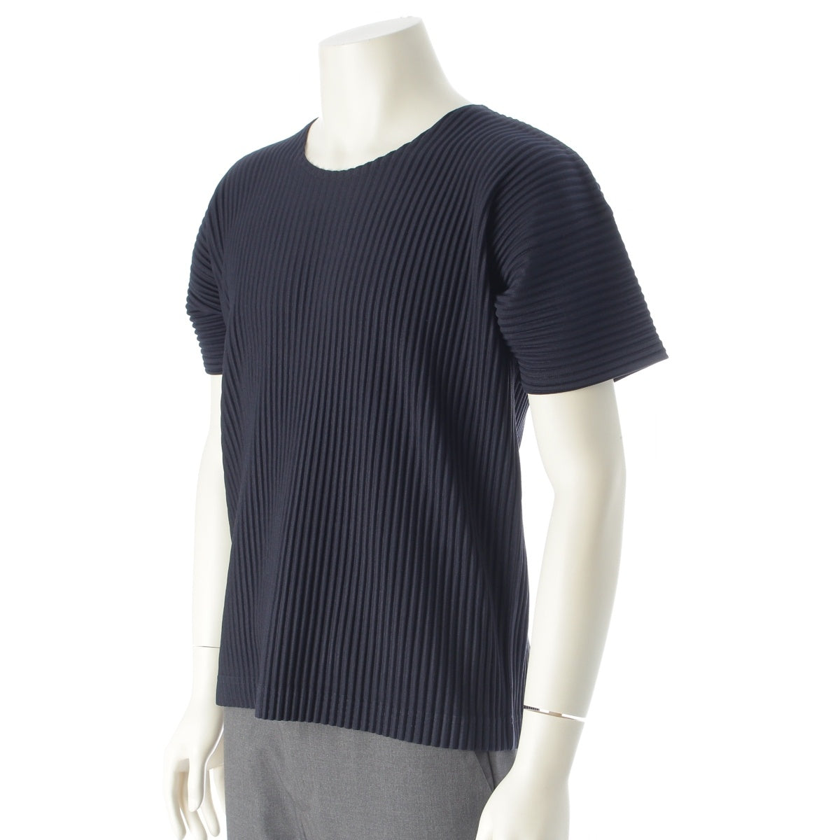 HOMME PLISSE ISSEY MIYAKE Pleated T-shirt, short sleeves Cut HP55JK420 Navy 2