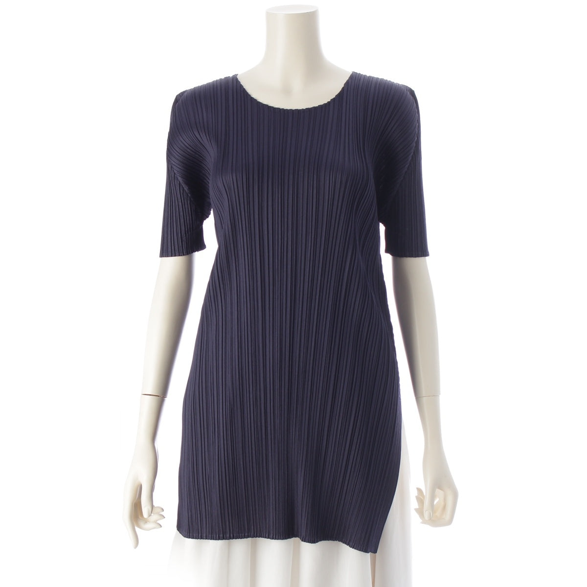 PLEATS PLEASE Round neck t-shirt Tunic tops PP41JT162 Navy 3