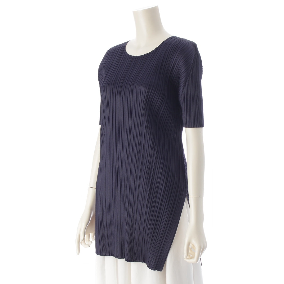 PLEATS PLEASE Round neck t-shirt Tunic tops PP41JT162 Navy 3