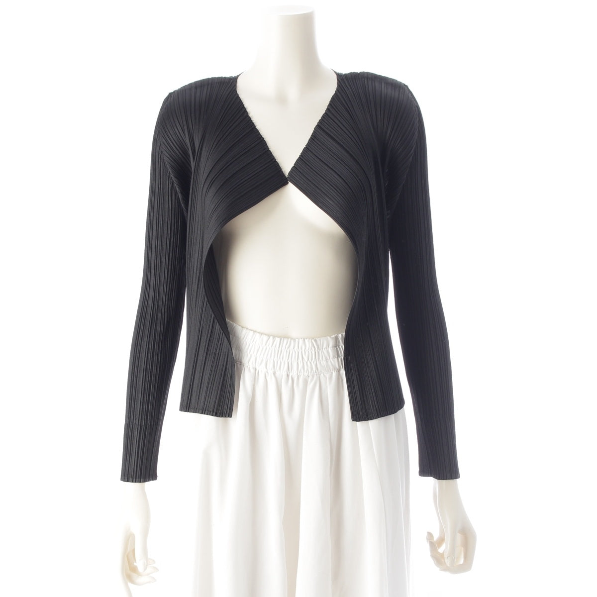 PLEATS PLEASE ISSEY Buttonless cardigan PP43JO152 black 3