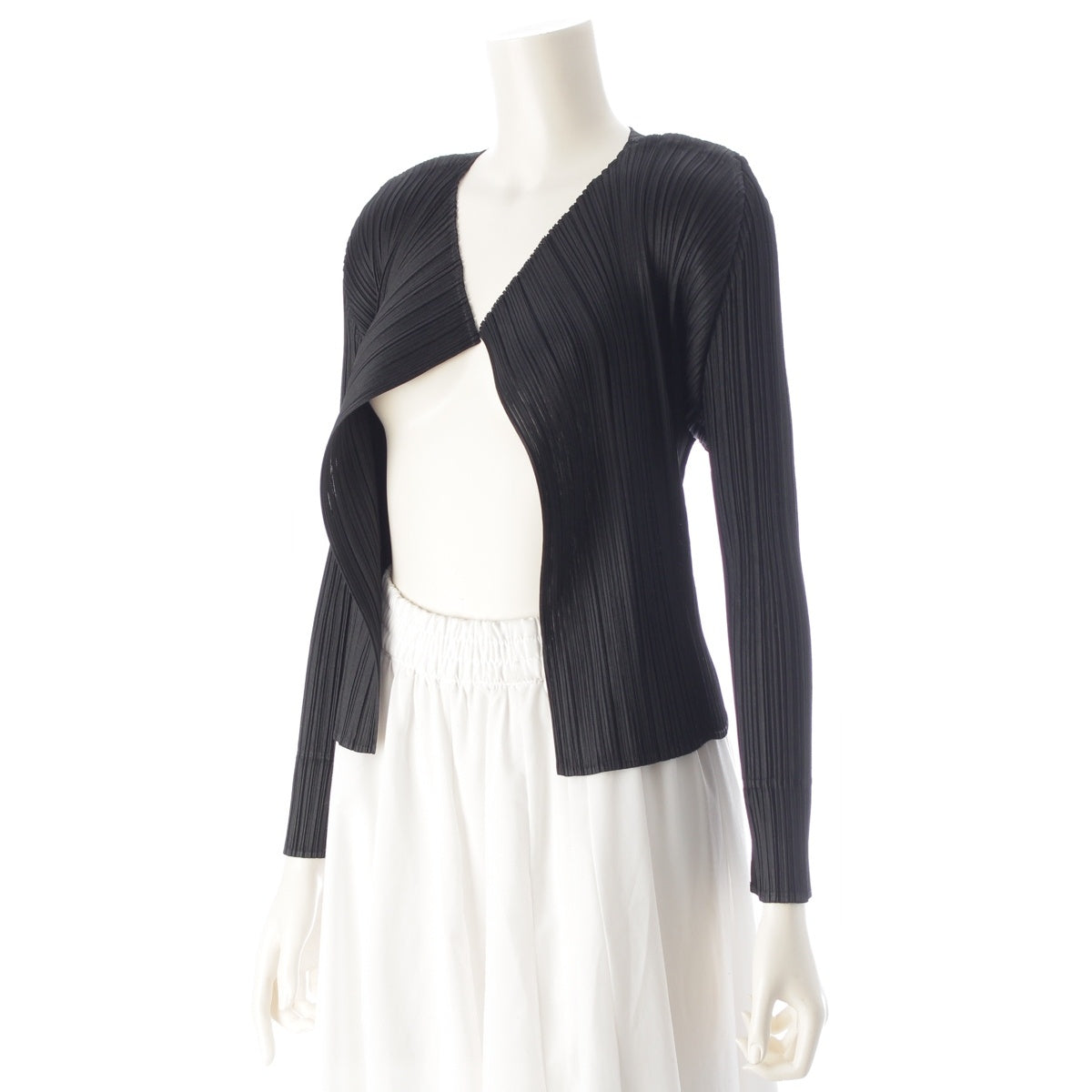 PLEATS PLEASE ISSEY Buttonless cardigan PP43JO152 black 3