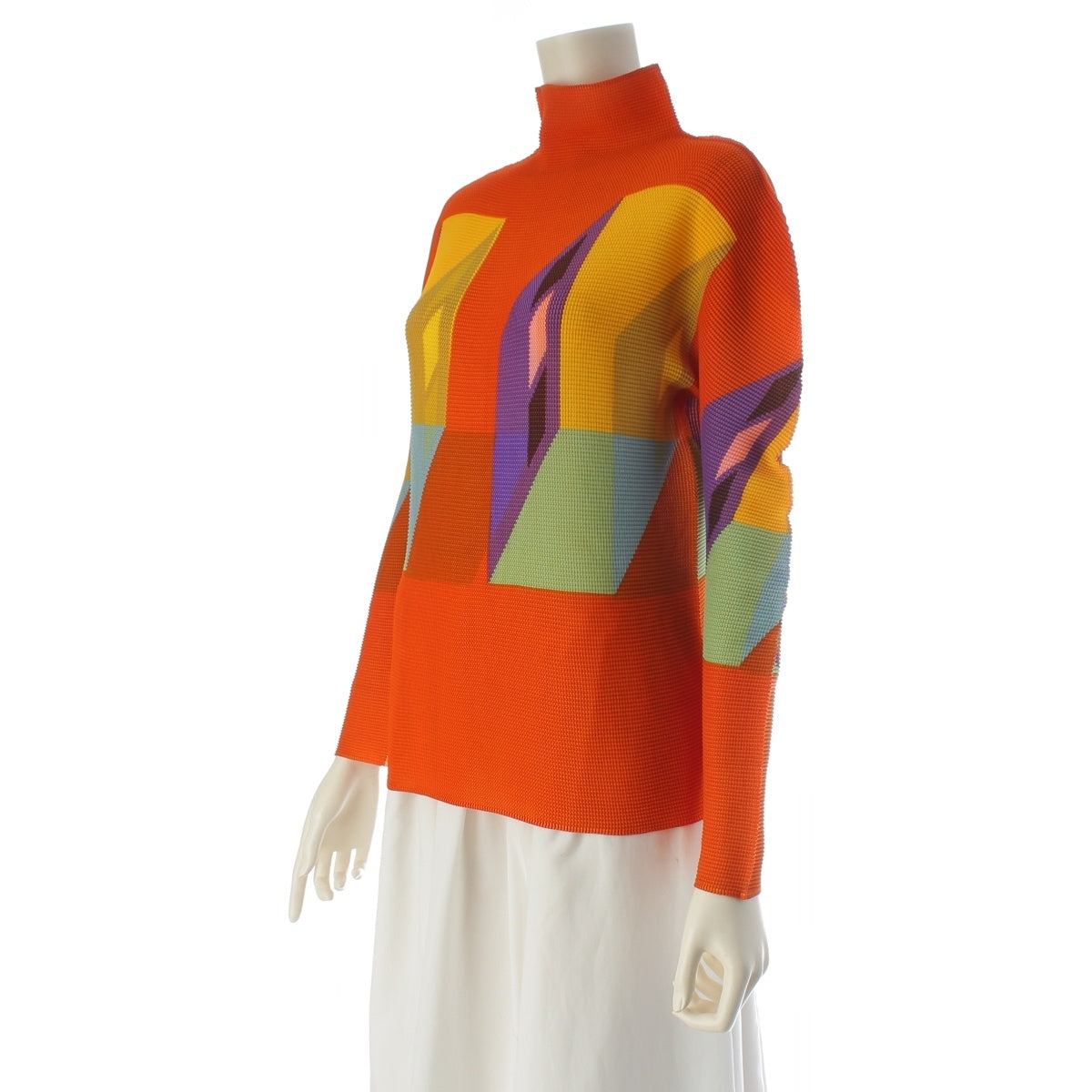 me ISSEY MIYAKE Modern Pattern Print Cut tops MI53FJ831 Orange F