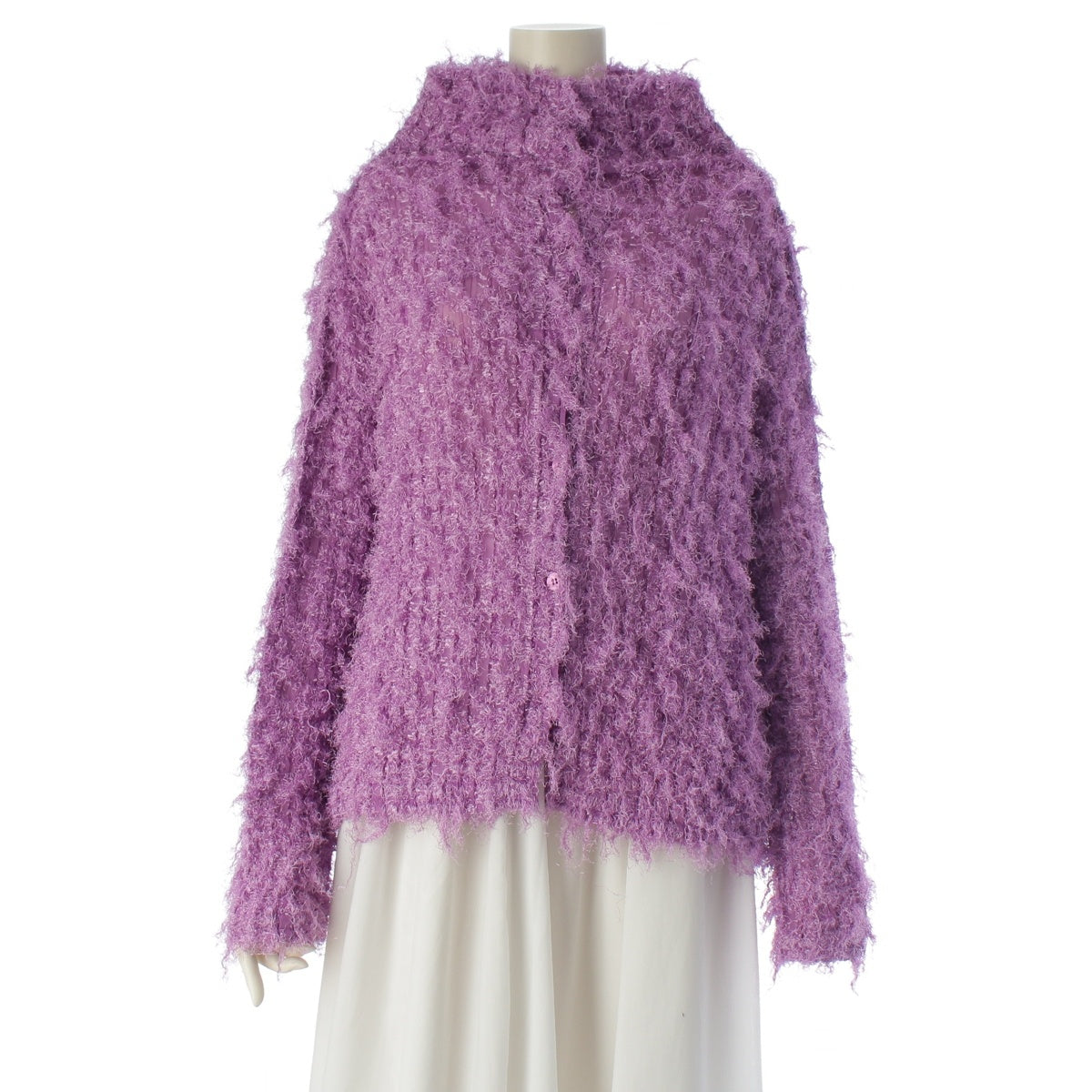me ISSEY MIYAKE Fur High Neck cardigan tops MI43FO923 purple F