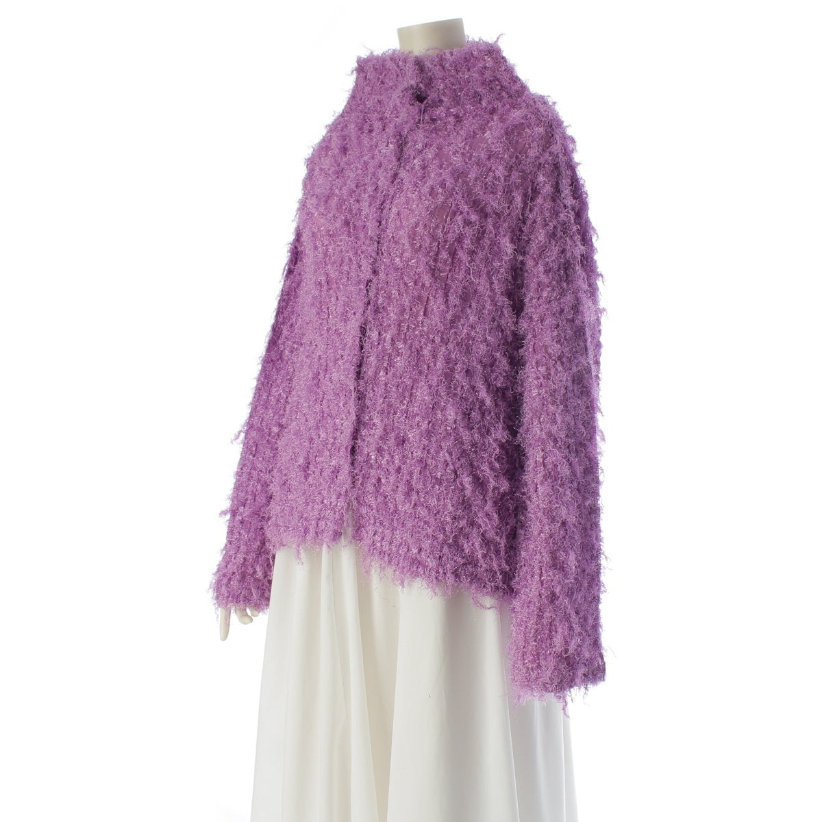 me ISSEY MIYAKE Fur High Neck cardigan tops MI43FO923 purple F