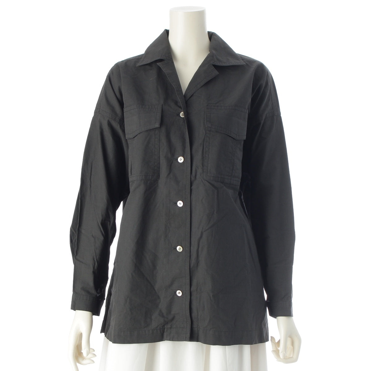 ISSEY MIYAKE Shirt with shell buttons Blouson JG13218 black 9
