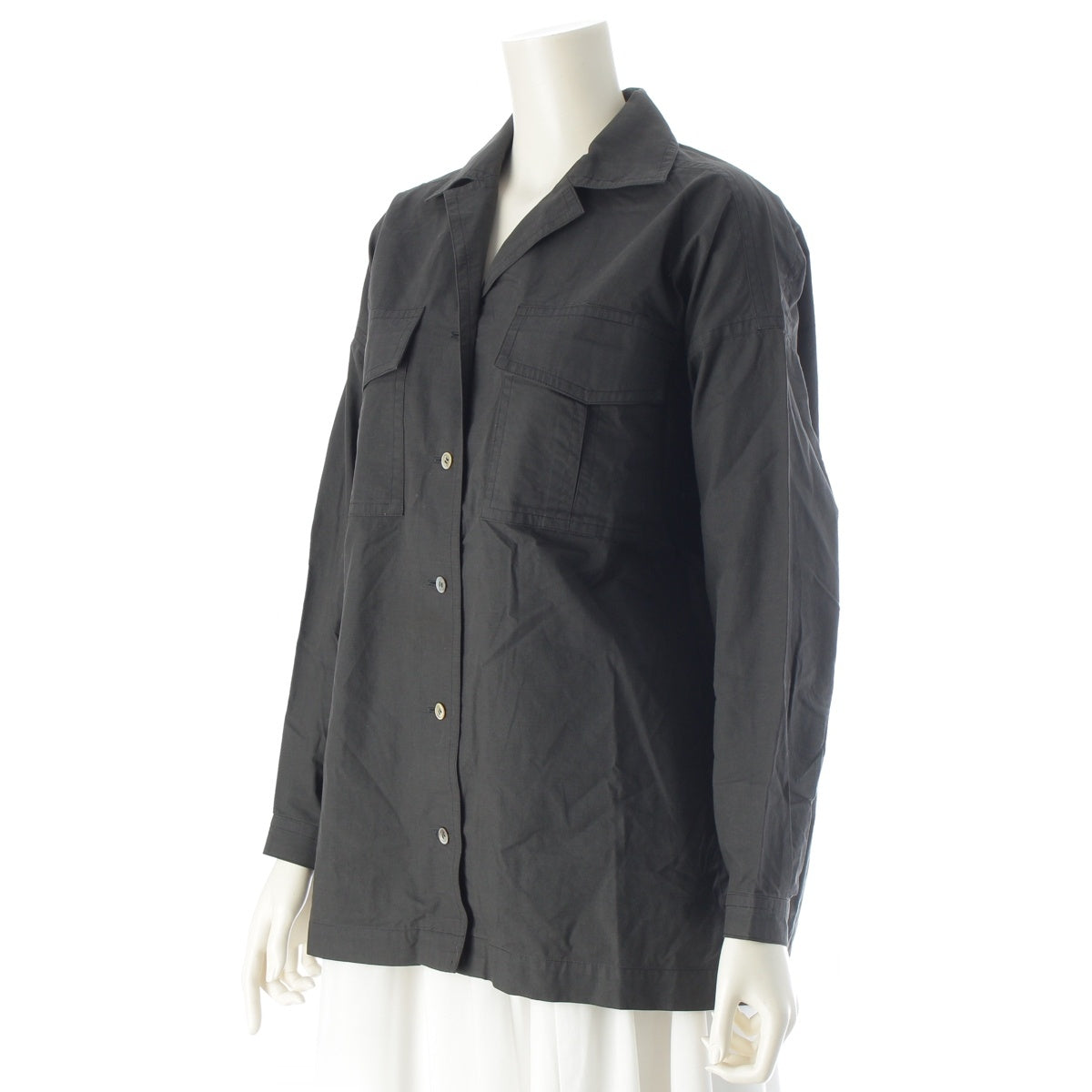 ISSEY MIYAKE Shirt with shell buttons Blouson JG13218 black 9
