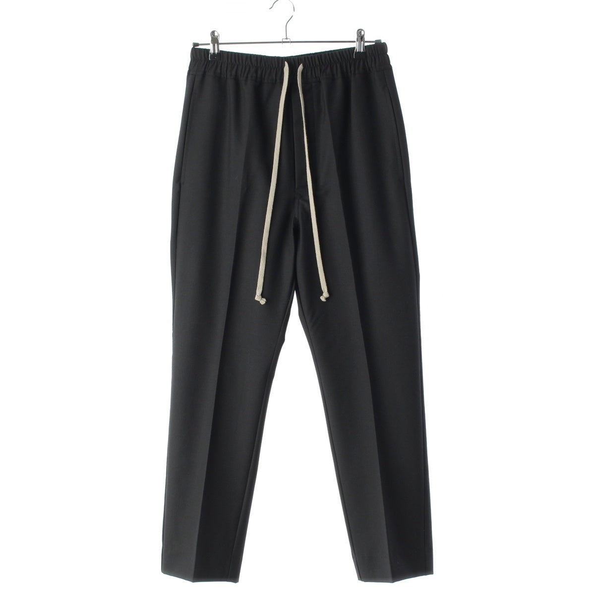 Rick Owens Polyester wool Astaire Drawstring Cropped Long Pants Trousers, Slacks, Bottoms RU20S7390 WA black 09 46