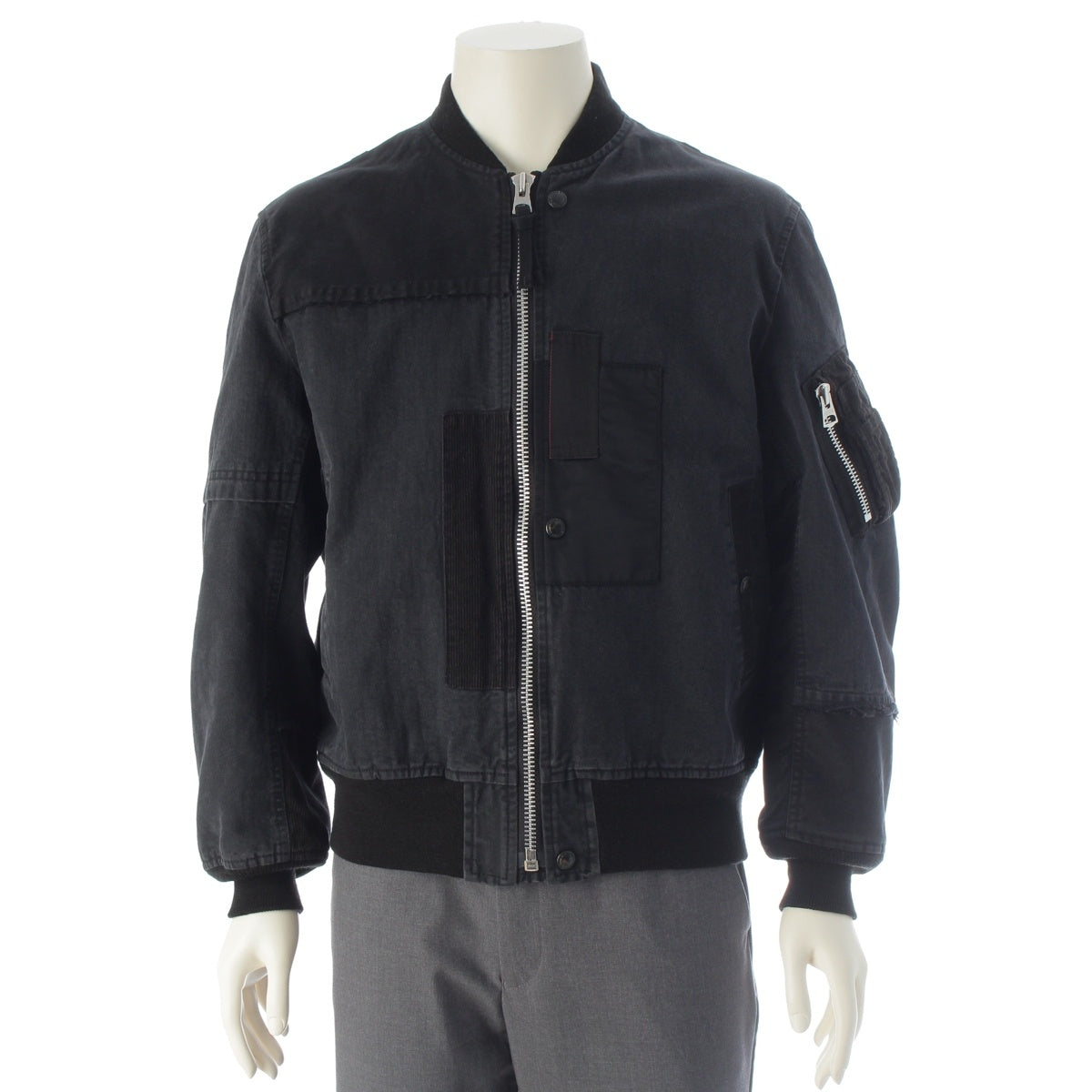 COMME des GARCONS HOMME cotton Military detail patchwork flight jacket Blouson HJ-J008 black S