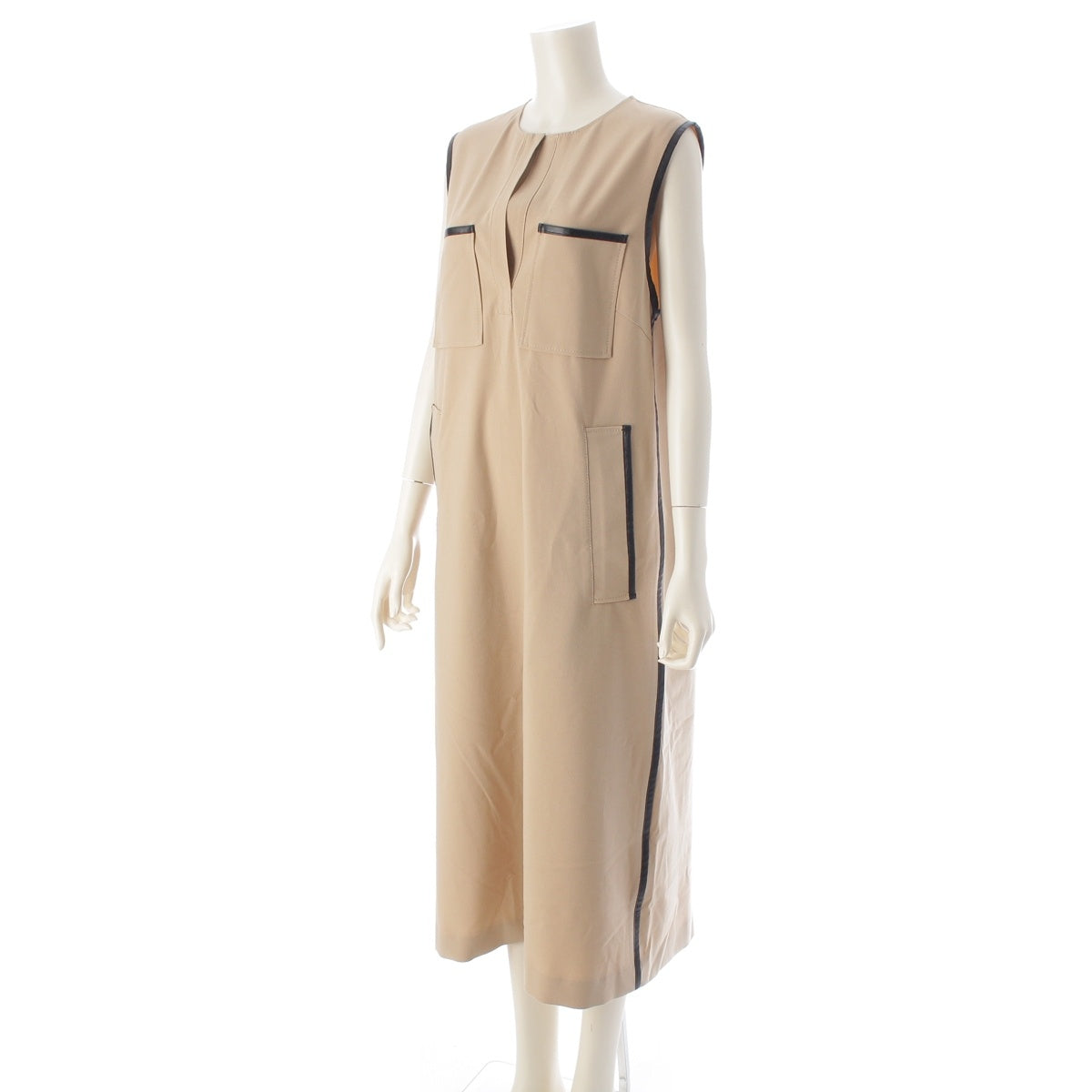 ADORE Two-way sleeveless tropical print top. one piece dress 531-5240922 Beige black 38