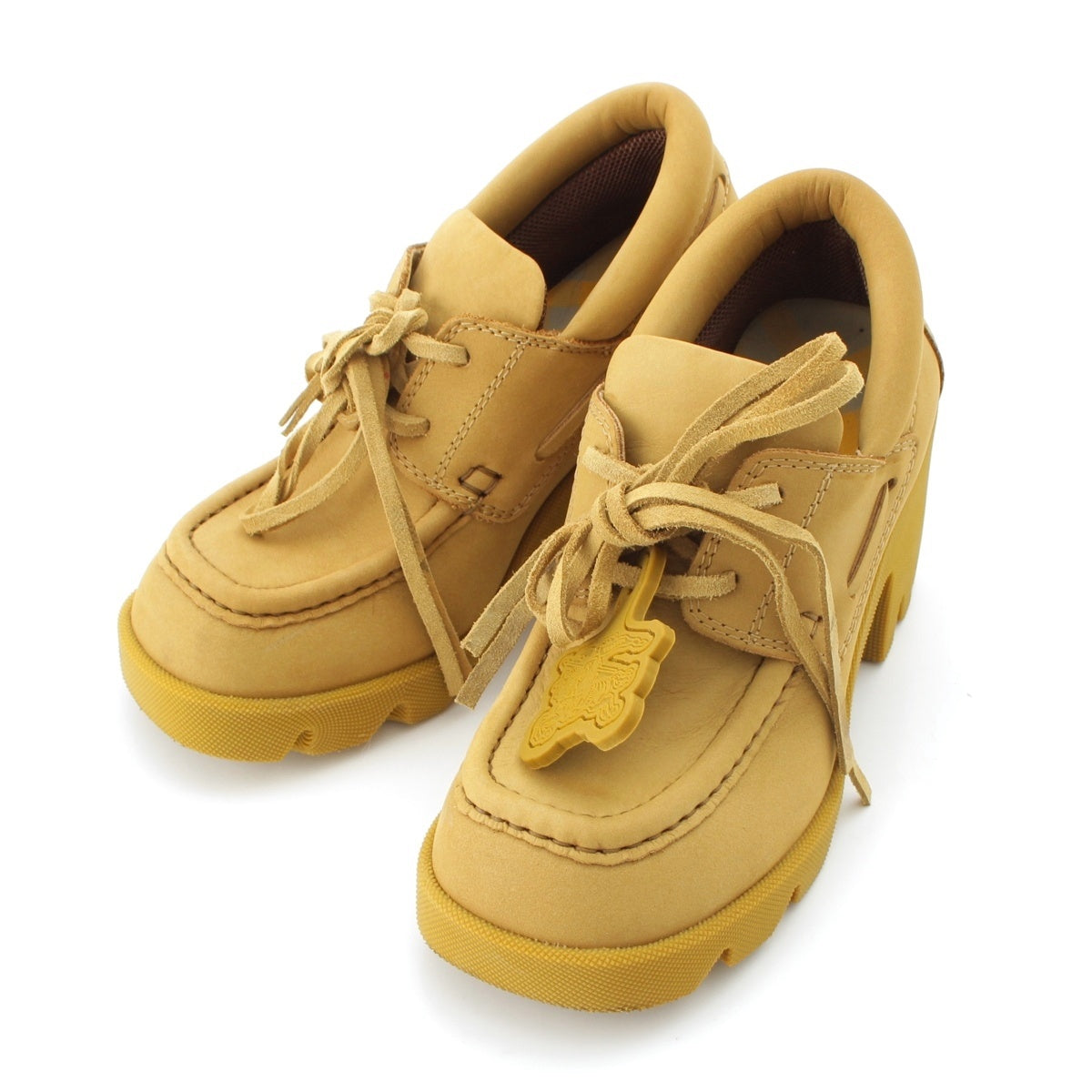 BURBERRY Mubuck Suede Heel creeper platform loafers 80747251 beige 37