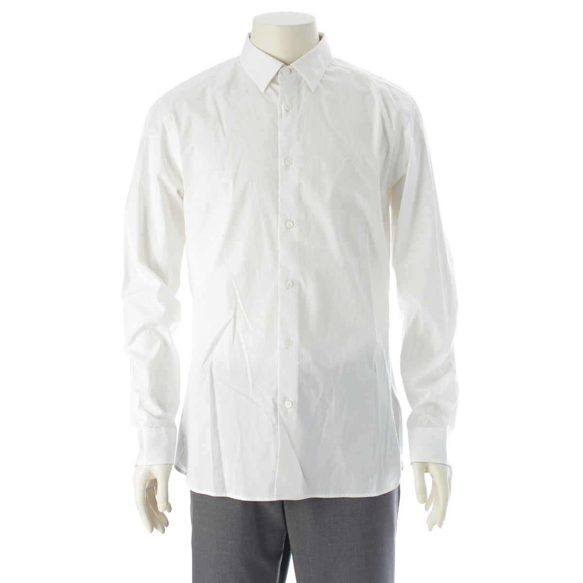 BURBERRY Regular collar, logo embroidered, long sleeve Long sleeve shirt 8053026 white M