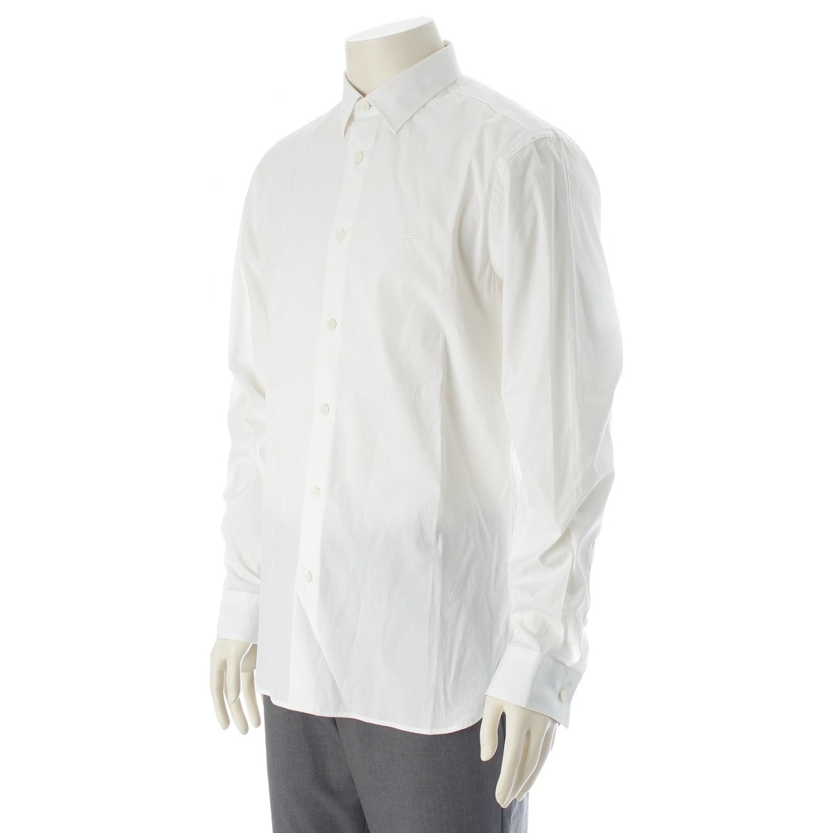 BURBERRY Regular collar, logo embroidered, long sleeve Long sleeve shirt 8053026 white M