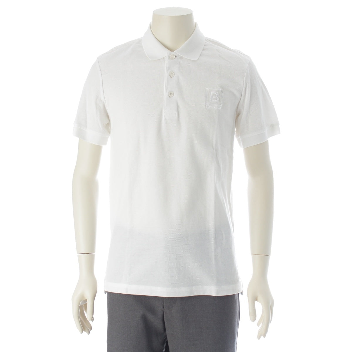 BURBERRY Logo embroidered short-sleeved shirt Polo shirt Short sleeve 8053026 white S