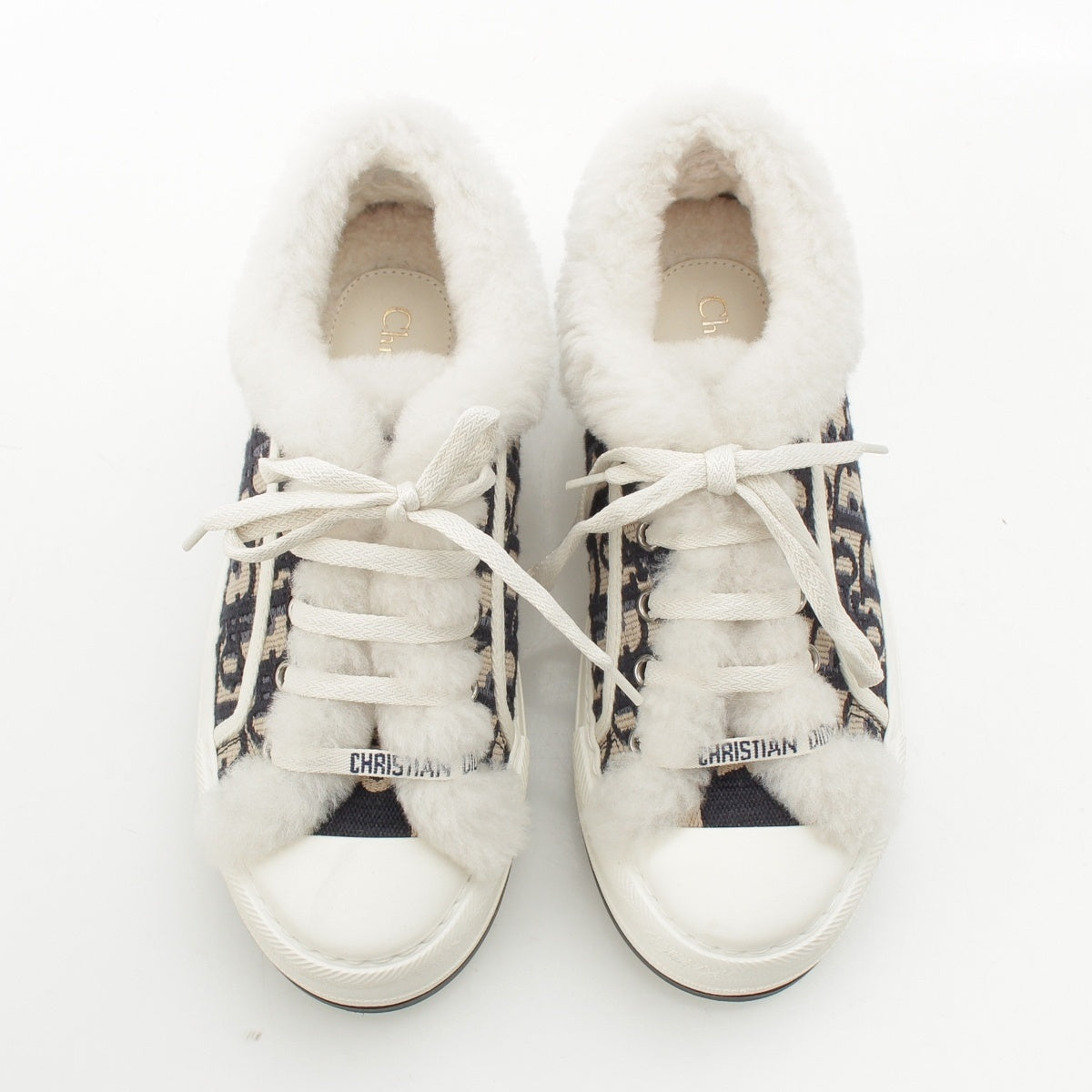 Christian Dior Walkin' Dior Oblique Bore Platform sneakers shoes White blue system 35