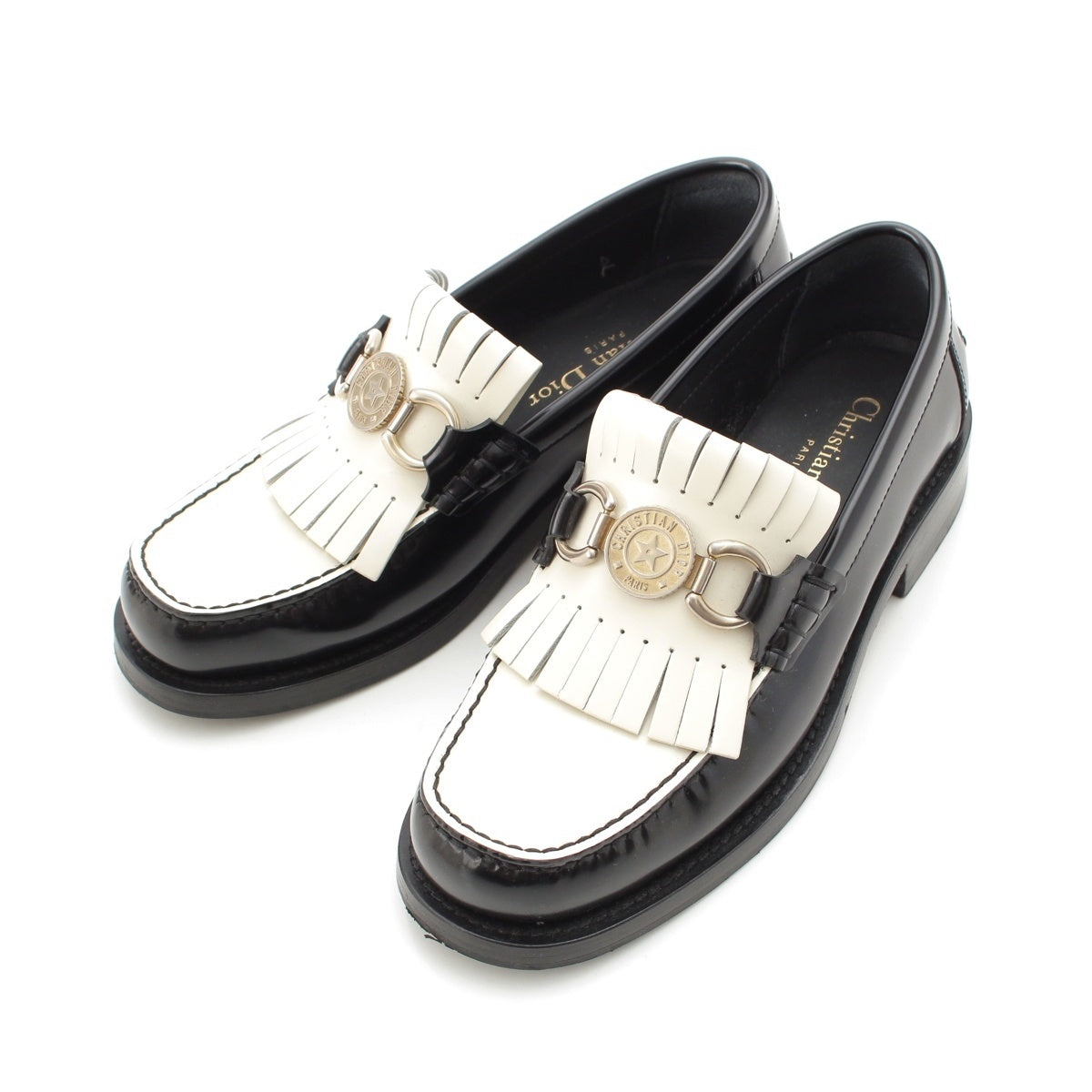 Christian Dior Dior Boy Platform moccasins loafers Two-tone shoes White black 35