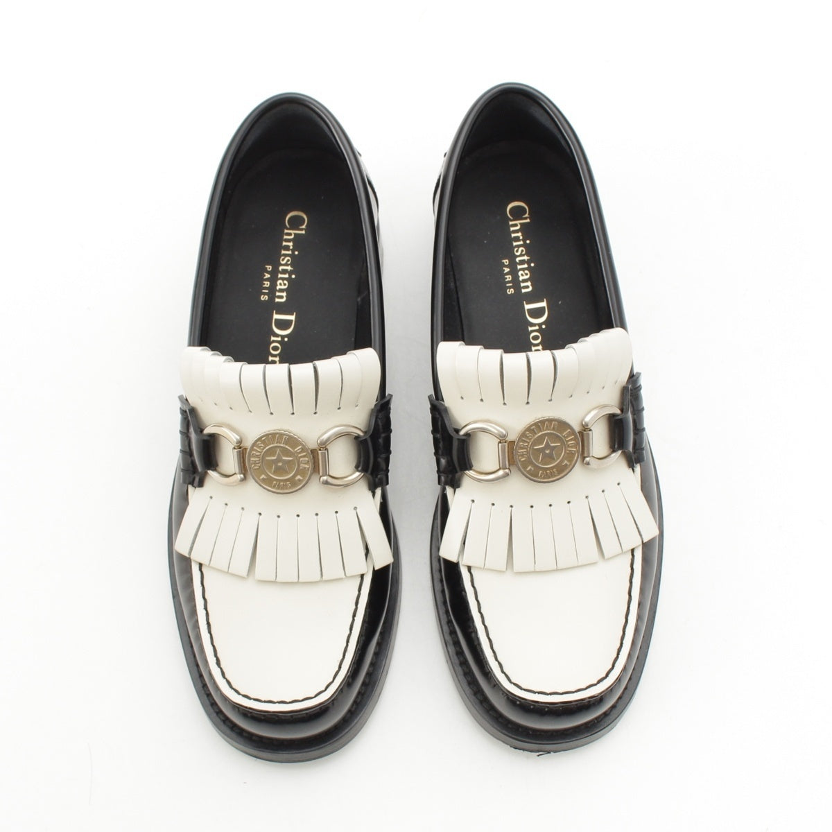 Christian Dior Dior Boy Platform moccasins loafers Two-tone shoes White black 35
