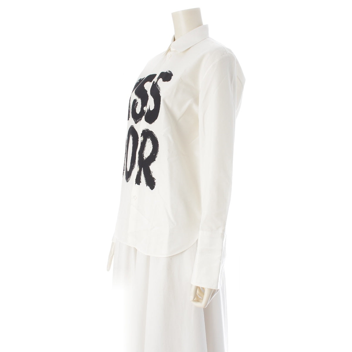 Christian Dior MISS DIOR logo shirt blouse tops 451B28A3433 White black 38