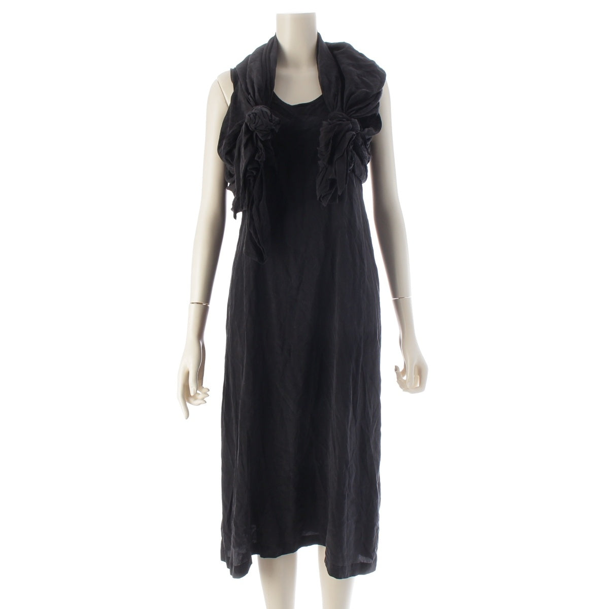 COMME des GARCONS Vintage Tie-Sleeve Design Long Dress one piece black