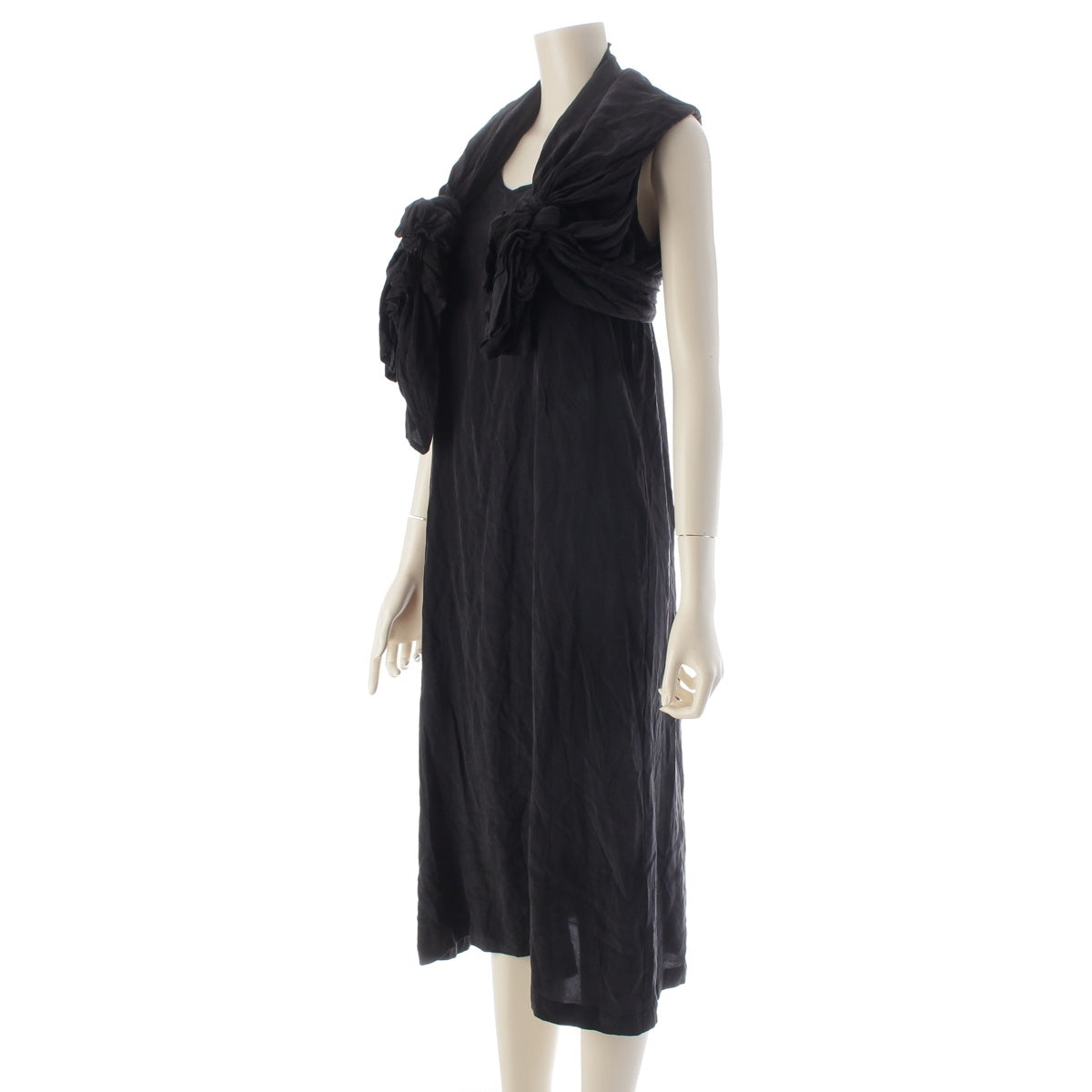 COMME des GARCONS Vintage Tie-Sleeve Design Long Dress one piece black