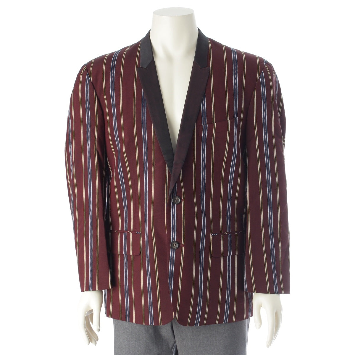 COMME des GARCONS HOMME PLUS acrylic Adult delinquent striped 2B tailored jacket PJ-05011S Bordeaux S