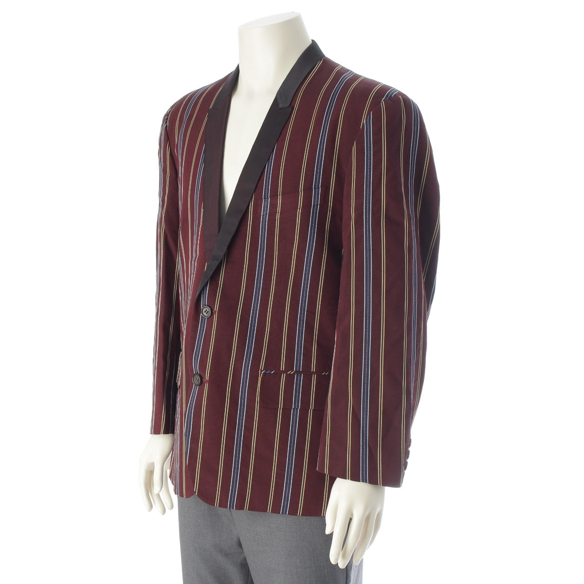 COMME des GARCONS HOMME PLUS acrylic Adult delinquent striped 2B tailored jacket PJ-05011S Bordeaux S