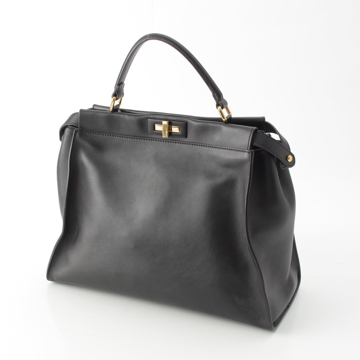 FENDI Peekaboo leather Large Handbag 2WAY Shoulder 8BN210 black