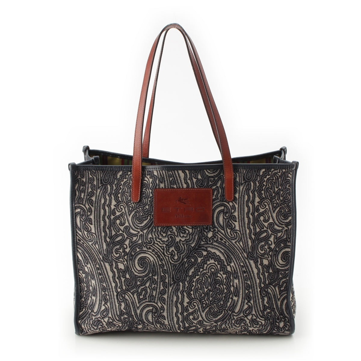ETRO Jacquard Paisley Pattern Tote Bag 1N008 1965 Navy