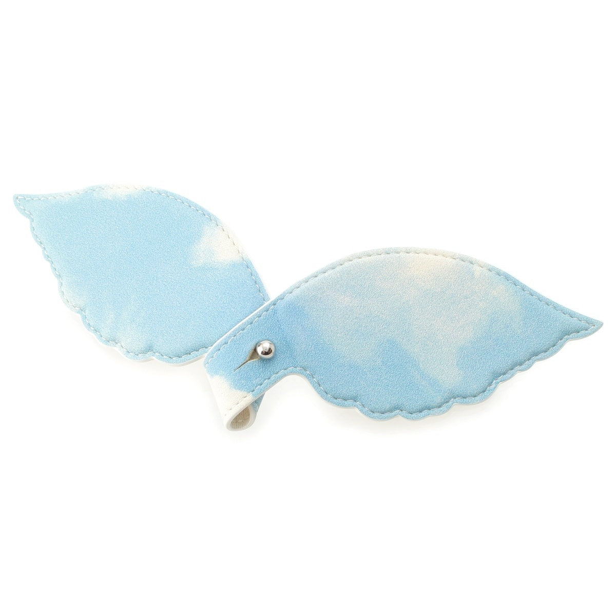 Delvaux magritte leather Feather bag charm White blue