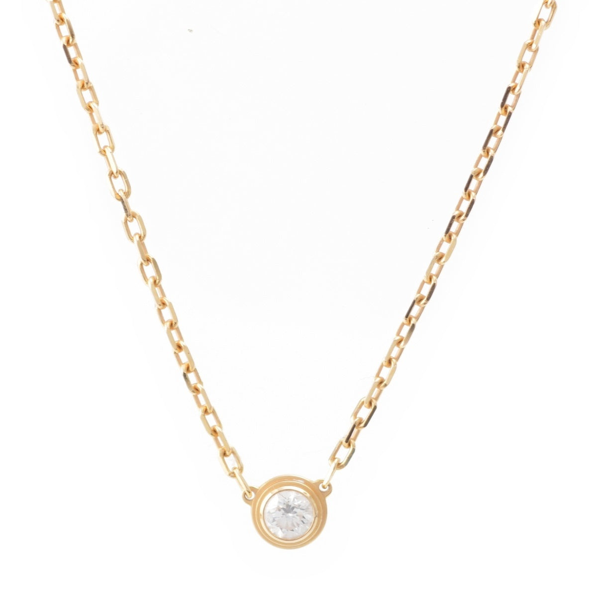 CARTIER Damul SM Au750 K18 PG 1P Diamond Small Necklace B7215700 Pink gold 2.8g