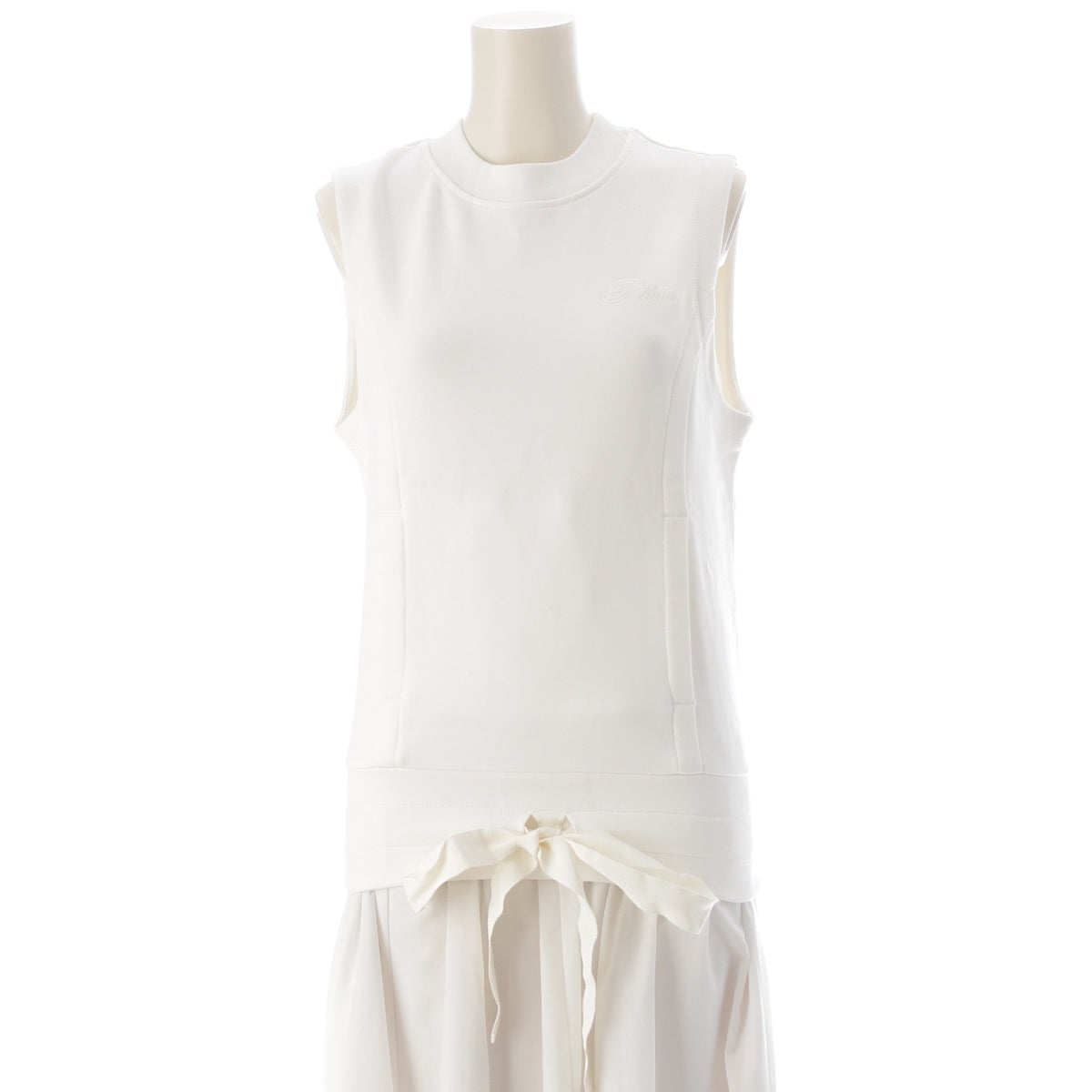 Patou Organic cotton Sleeveless top with drawstring and embroidered logo. sweat 25S-JE159-9985 white XS