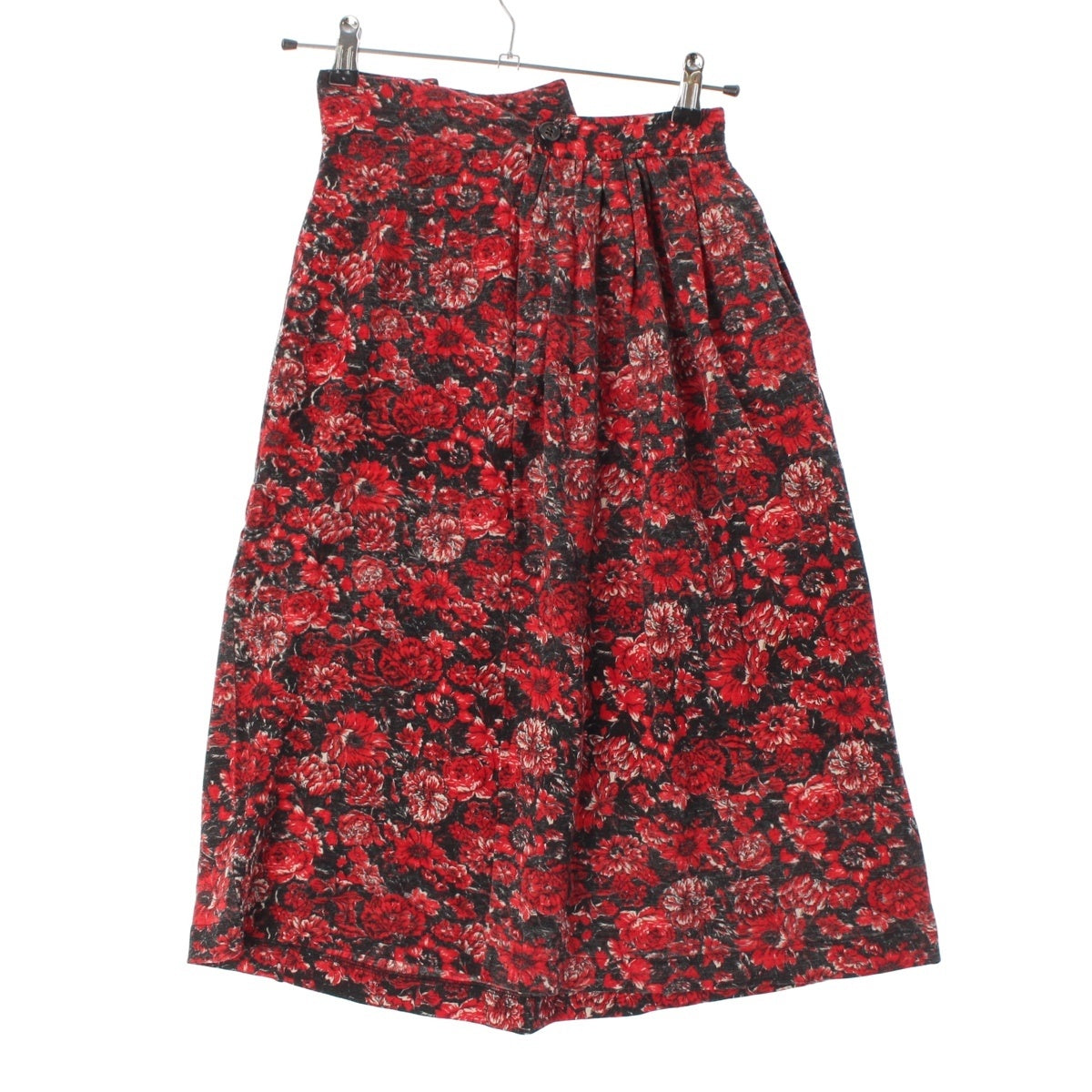 COMME des GARCONS wool Floral pattern with contrasting panels skirt Bottoms GT-05045S Red x black S
