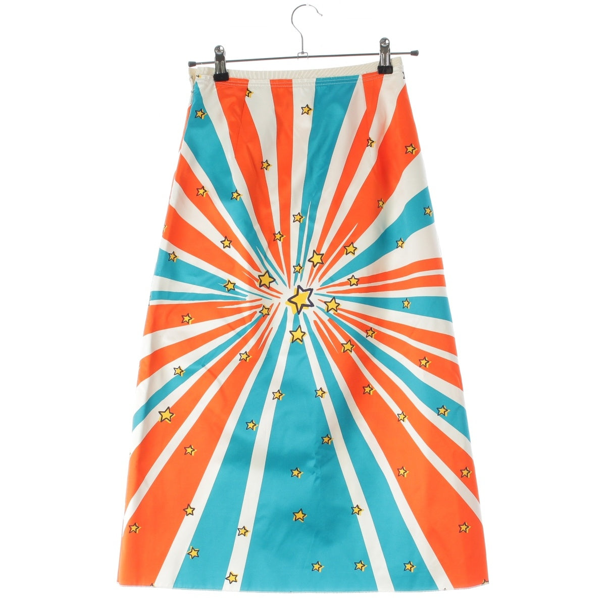 GUCCI silk Michele Space Cat Illustration Print Long skirt Bottoms 476648 multicolor 38