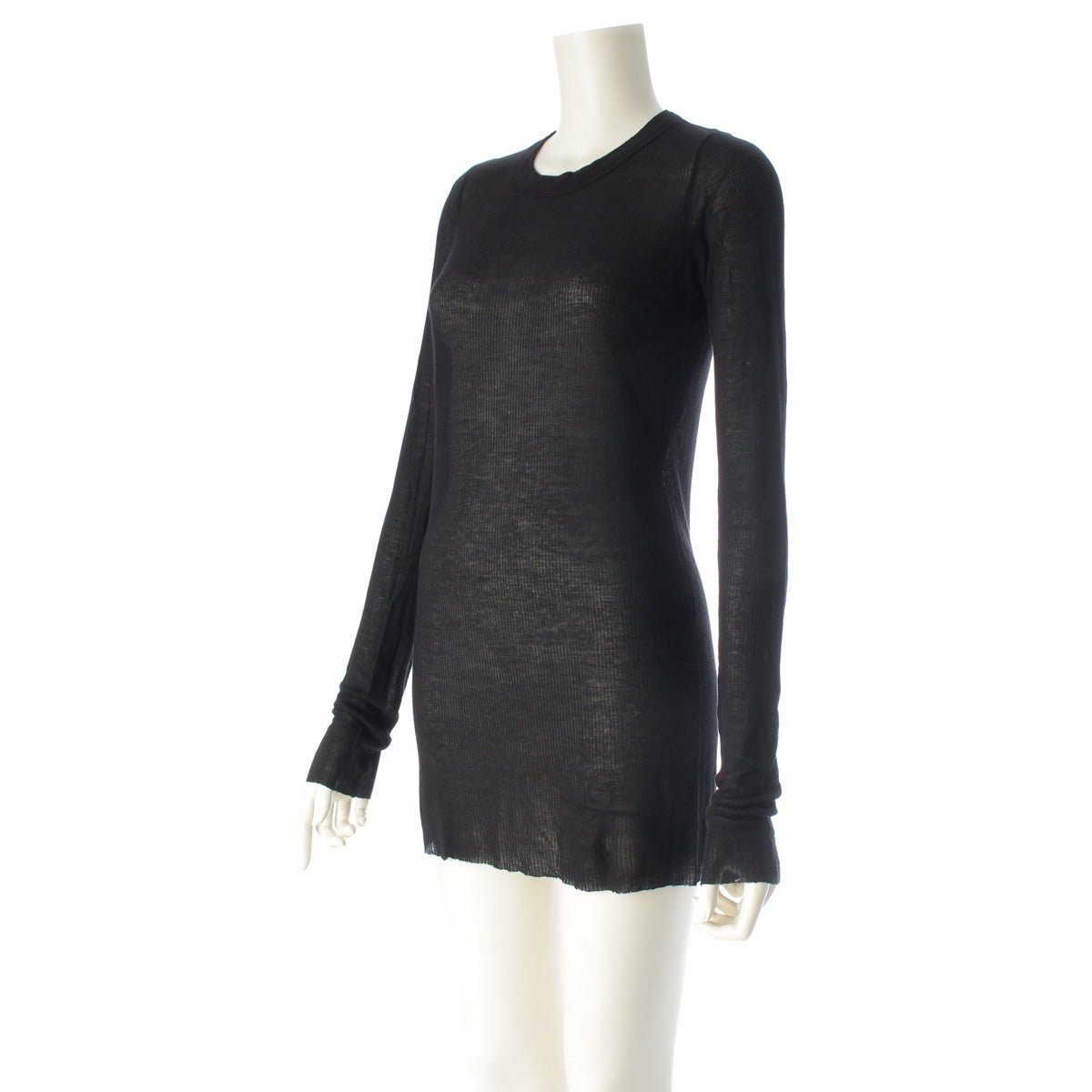 Rick Owens Viscose Silk Long sleeve Cut Long shirt RP20S1202-RC black 40