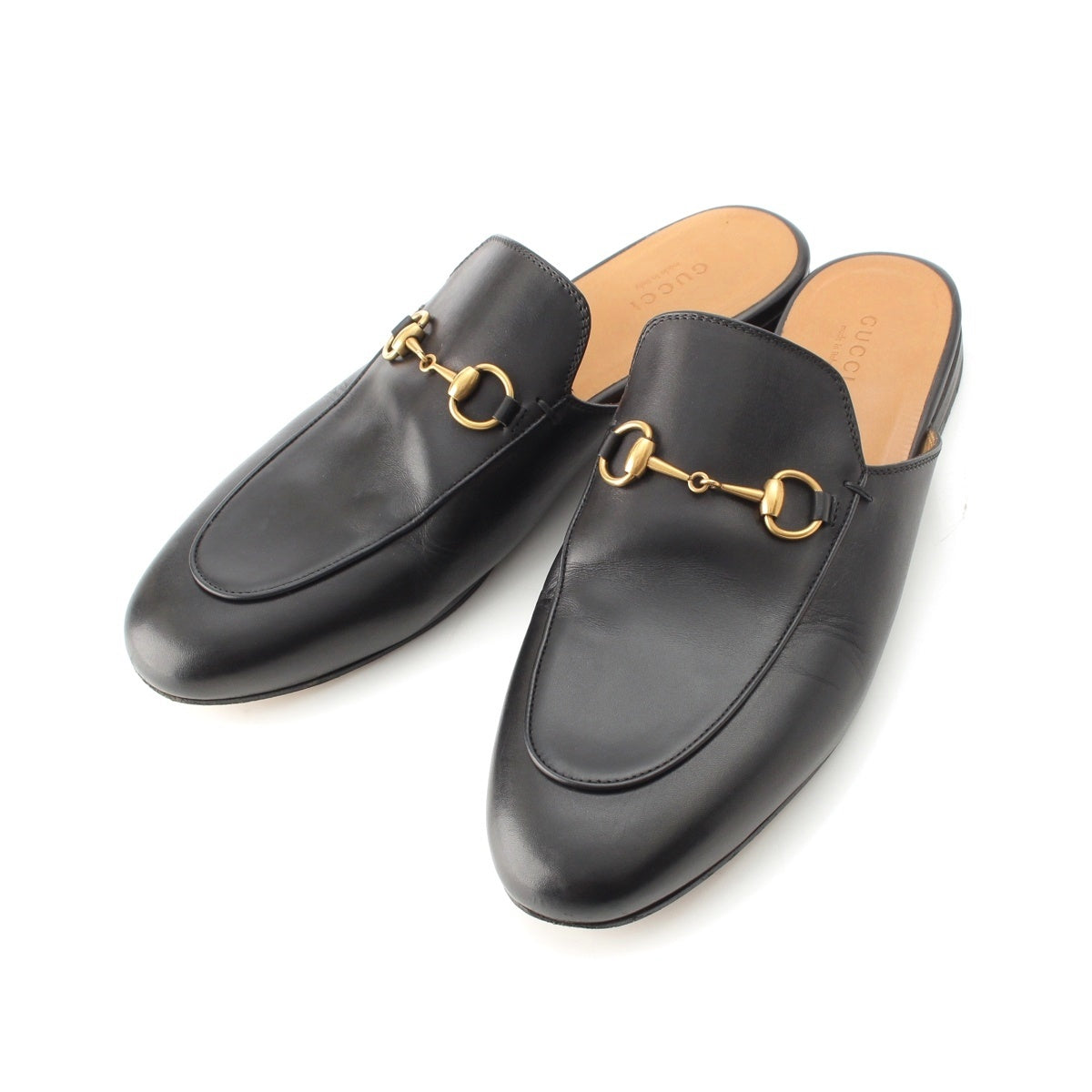 GUCCI Horsebit Slippers shoes 423513 black 39 1/2