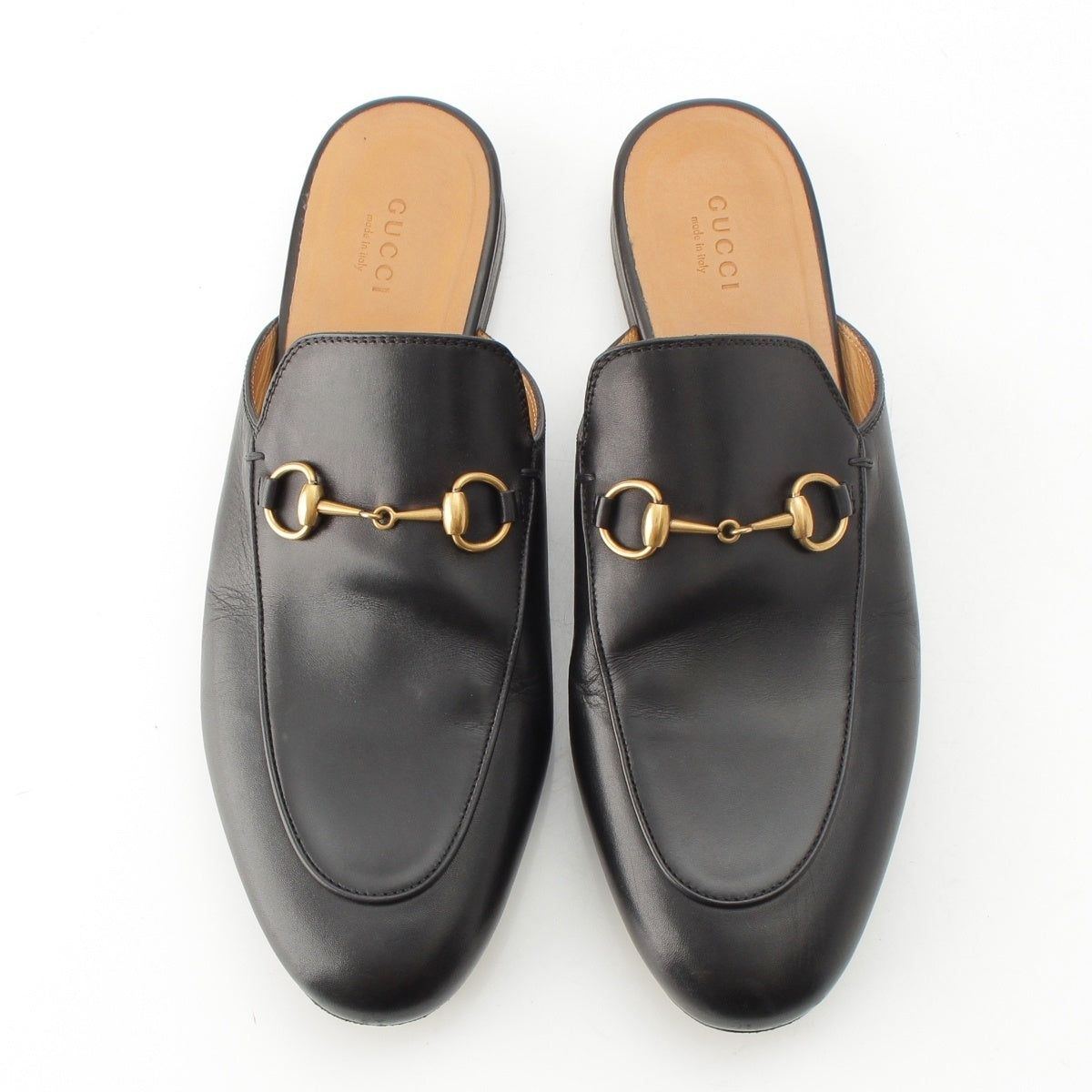 GUCCI Horsebit Slippers shoes 423513 black 39 1/2