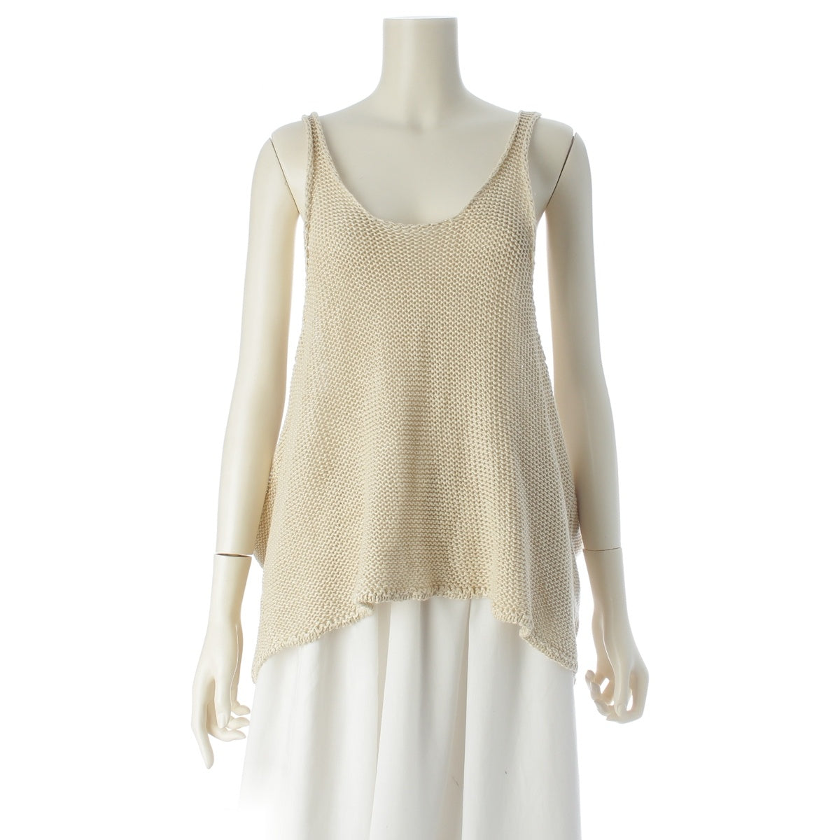 Stella McCartney linen Mesh knit Tank top Vest Tops Ivory 34