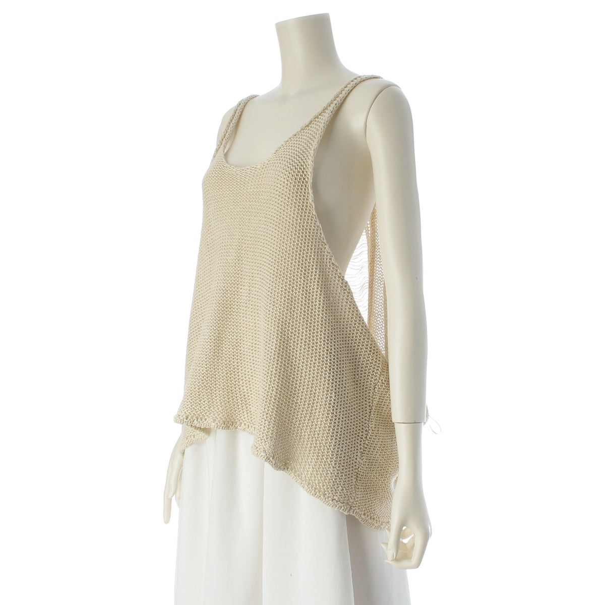 Stella McCartney linen Mesh knit Tank top Vest Tops Ivory 34