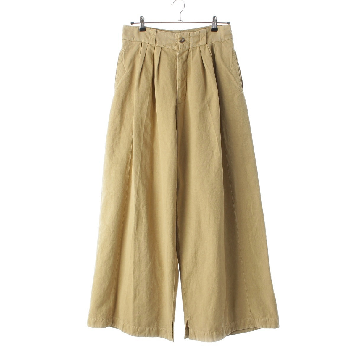 Maison Margiela Wide leg pants Cotton x linen Tuck wide Chino pants S51KA0559 beige 36