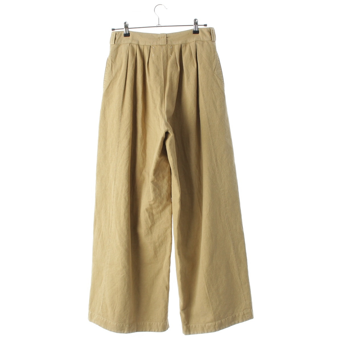 Maison Margiela Wide leg pants Cotton x linen Tuck wide Chino pants S51KA0559 beige 36
