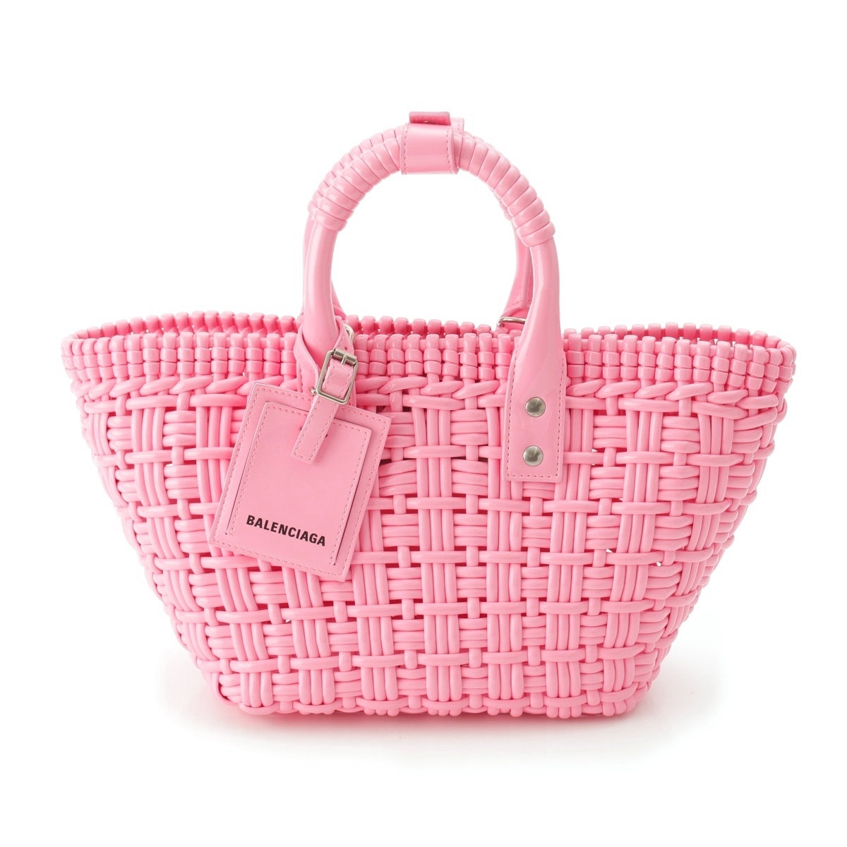BALENCIAGA PVC Bistro basket Tote Bag 671342 pink XS