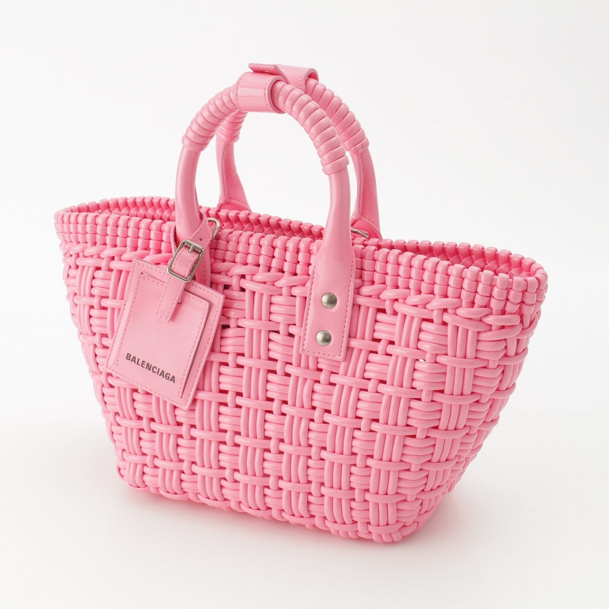 BALENCIAGA PVC Bistro basket Tote Bag 671342 pink XS