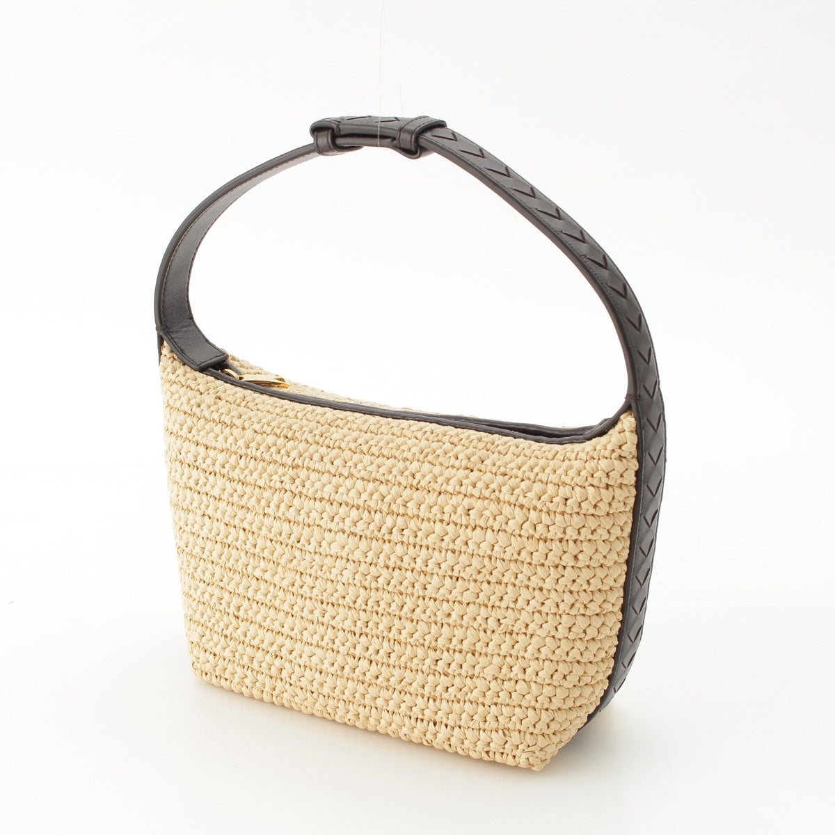 BOTTEGAVENETA Mini Wallace Raffia Basket INTRECCIATO One Shoulder Bag Brown