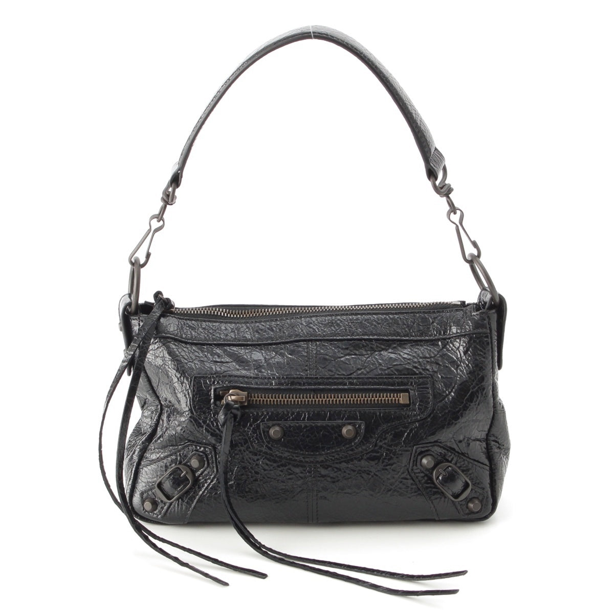 BALENCIAGA Le City Moto leather Mini 2WAY Handbag 866122 black