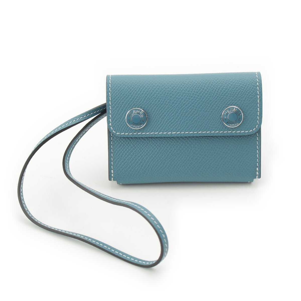 HERMES Hermes snap Epsom Serie Card Case new blue gene