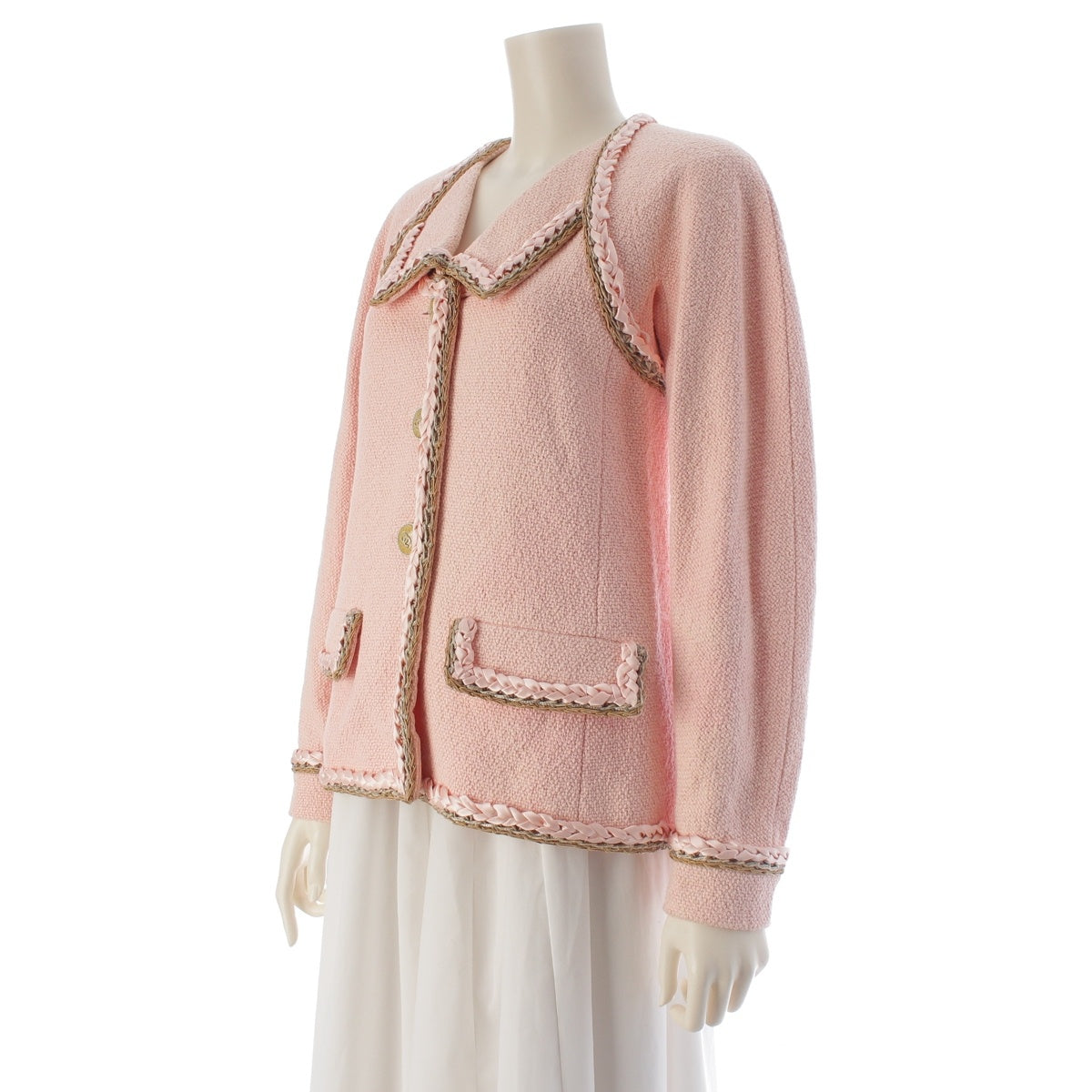 CHANEL Braid trimming COCO Mark COCO Button tailored jacket P53165 pink 36