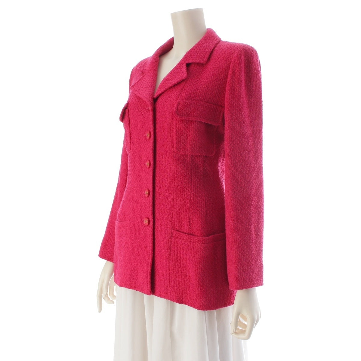CHANEL wool COCO Mark COCO Button 4 pockets tailored jacket P05701 pink 38